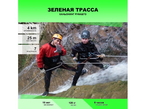 Зеленая трасса - Каньонинг Руфабго